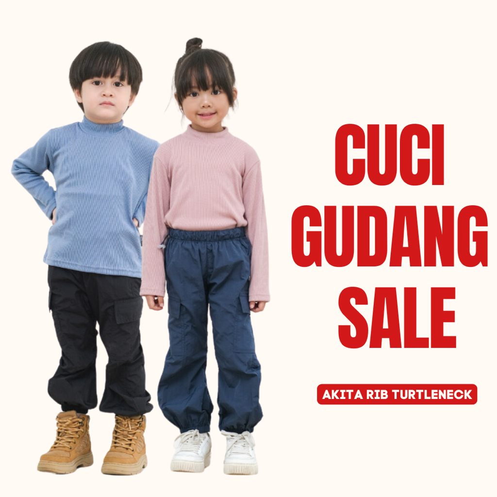 TODA KIDDY - Akita Rib Long Turtleneck Top (atasan rib turtleneck anak perempuan tangan panjang / ka