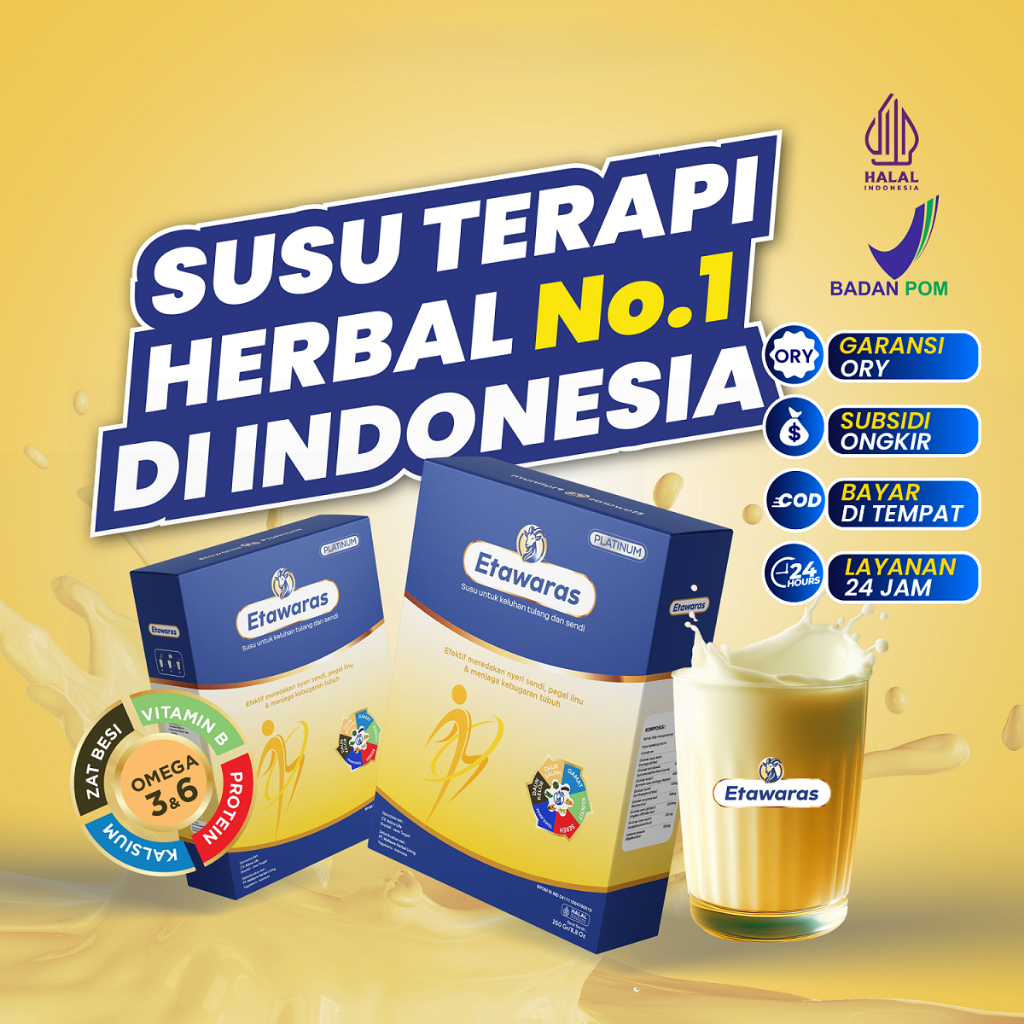 

Etawaras Platinum Susu Terapi Kesehatan Tulang Sendi Asam Urat Syaraf Kejepit Susu Untuk Orang Tua