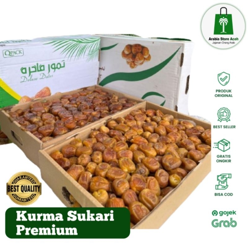 

(PROMO) Kurma Sukari 1 Dus 3 kg | Kurma Raja | Kurma Sukari Lembut Basah Premium Quality