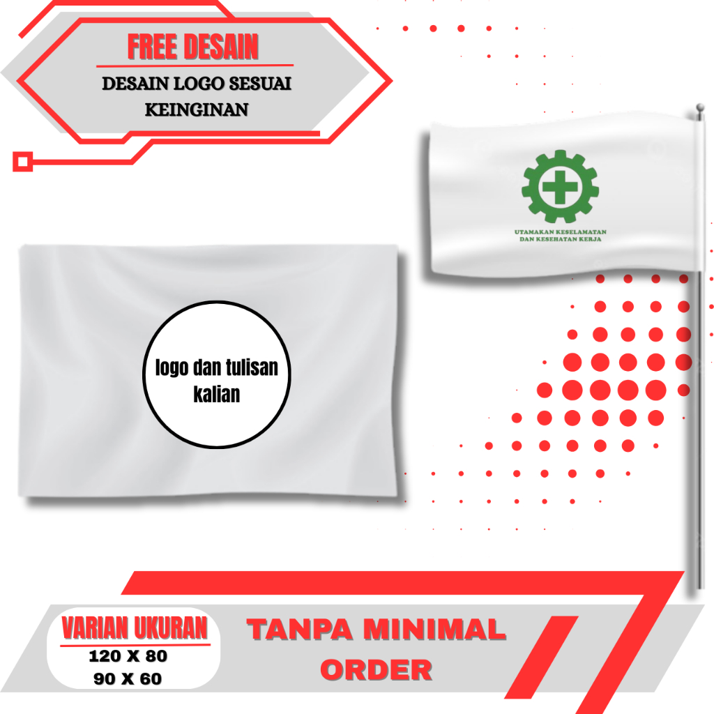 BENDERA COSTUM REQUES LOGO FREE DESAIN