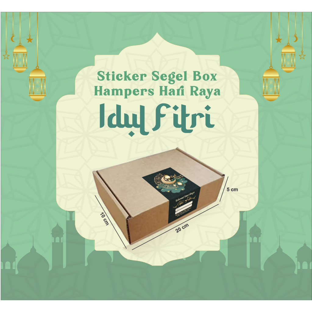 

Kardus Die Cut 20x10x5 | Hampers Lebaran + Sticker Segel Tema Lebaran