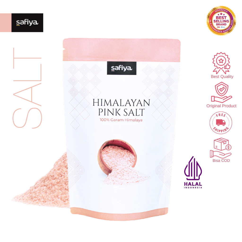 

Safiya Garam Himalaya 1 Kg Pink Himalayan Salt Original Premium 100% Garam Organik Bumbu