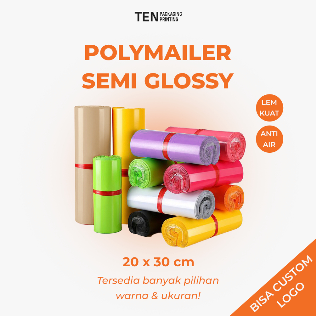 

[20x30] 100Lembar Plastik Polymailer Semi Glossy / Plastik Packing Online Shop Termurah