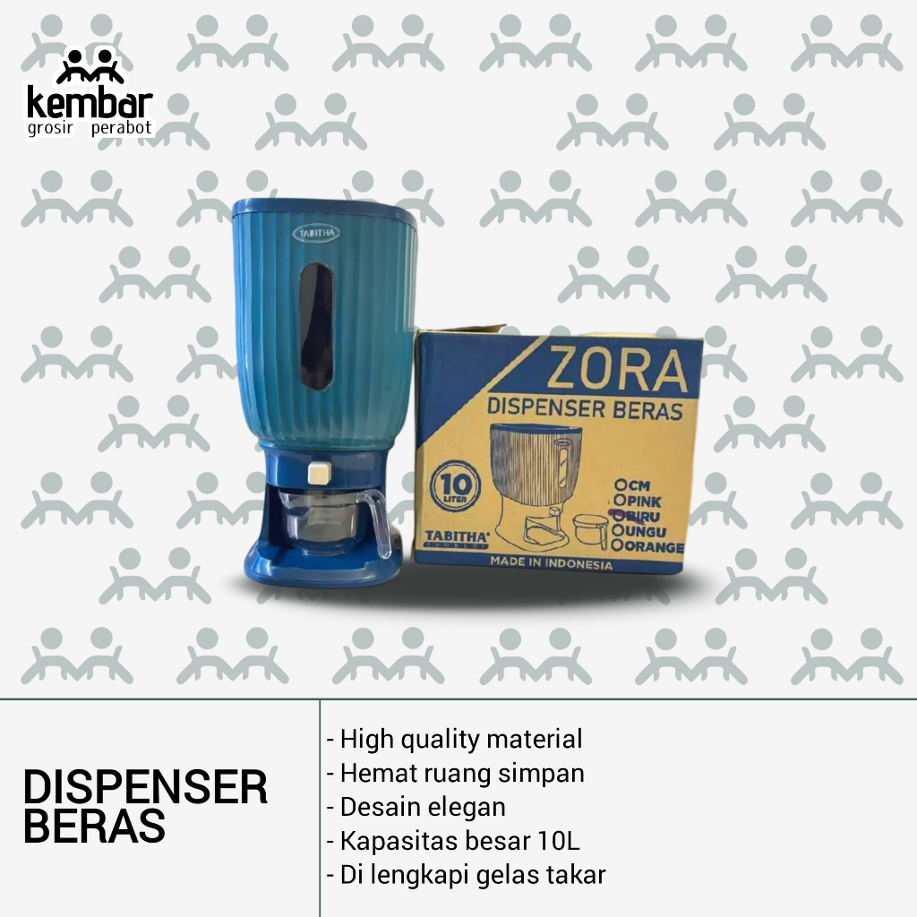 ( BISA COD ) Dispenser Beras 10 Liter + Gelas Takar TABITHA Tempat Penyimpanan Beras Praktis - TERLA