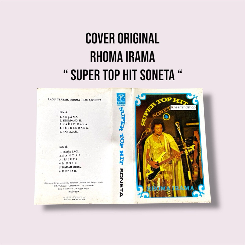 Sampul / Cover Kaset Pita Rhoma Irama - Super Top Hit Soneta Original