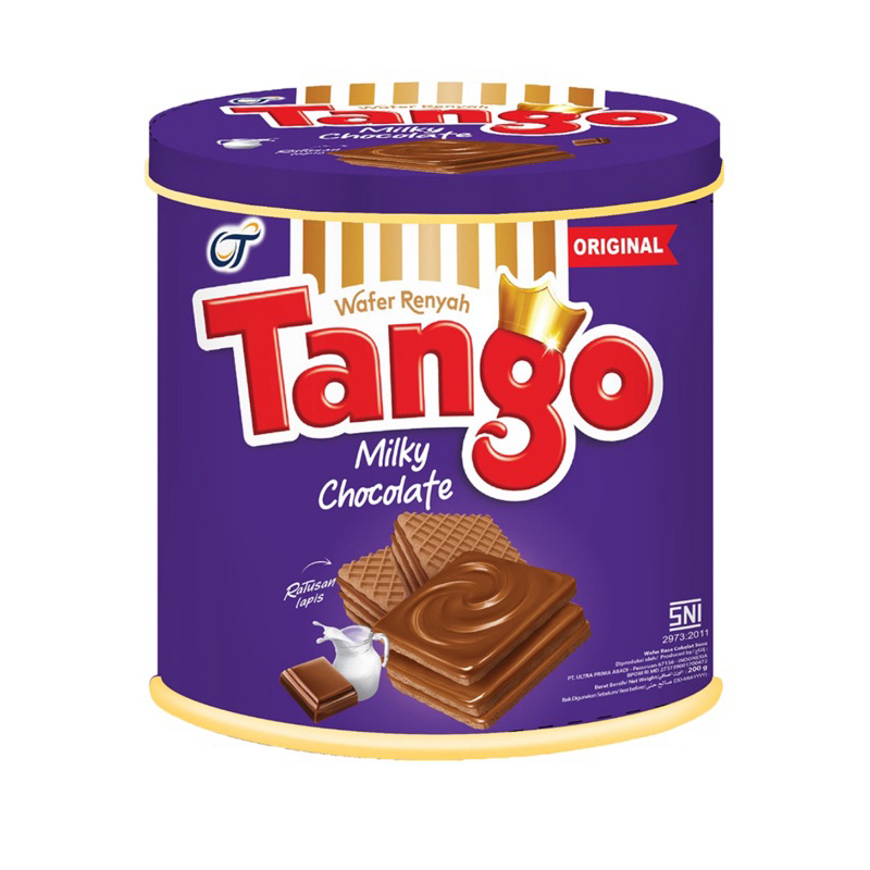 

Tango wafer cokelat milky kaleng 200gr