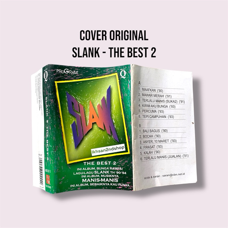 Sampul / Cover Kaset Pita Slank - The Best 2 Original