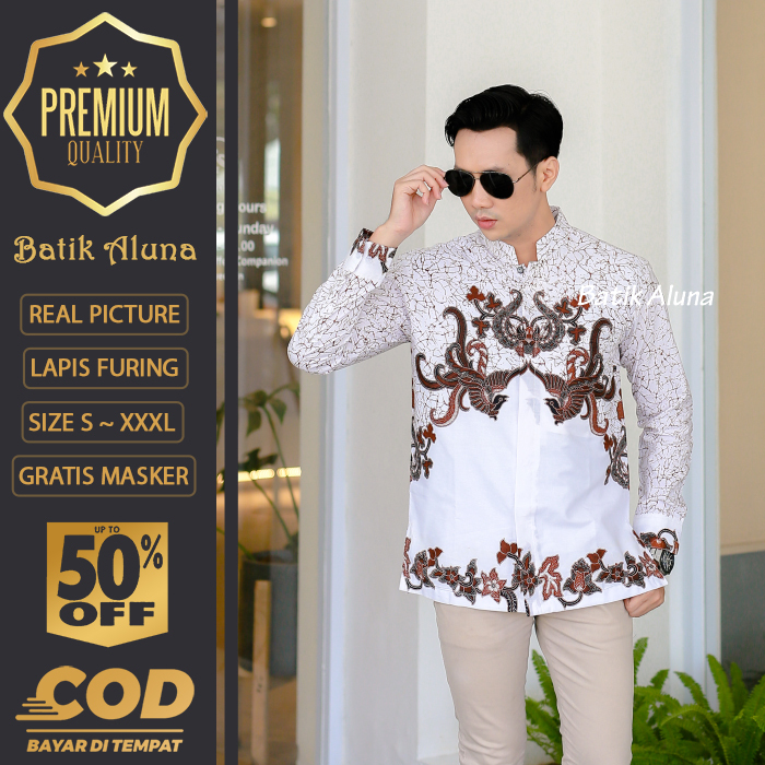 BATIK PRIA LENGAN PENDEK MEWAH PREMIUM ALUNA PRABUSENO SHANGHAI KERIS KEMEJA BATIK ACARA NIKAHAN KER