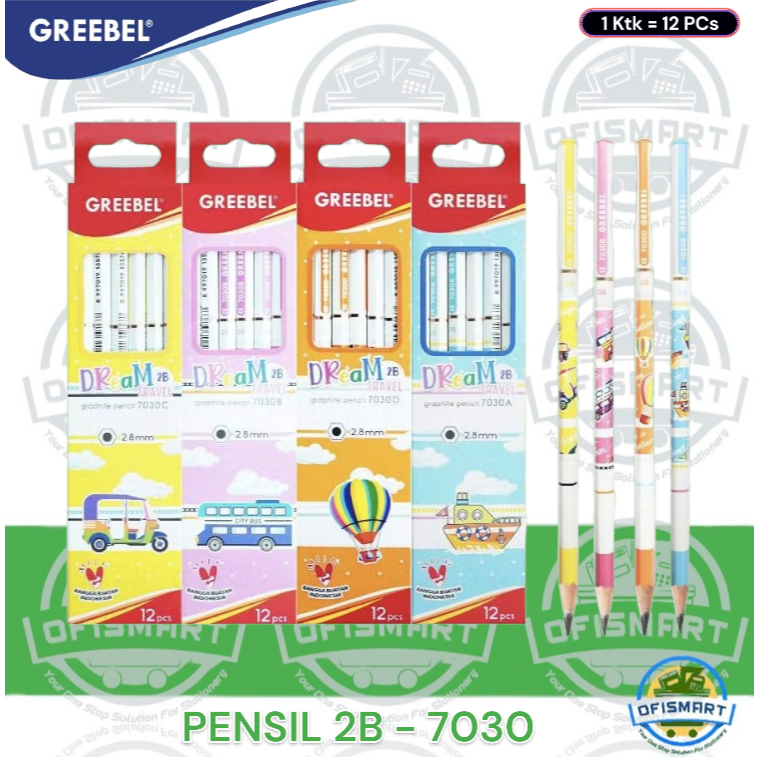 

Greebel Pensil Tulis 2B - Dream 7030 | @1Ktk=12 Pencil
