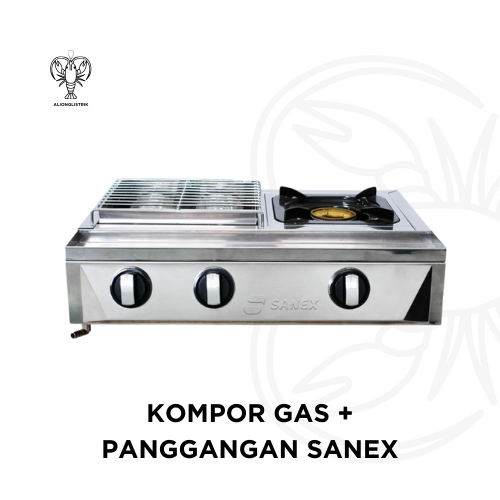 [SANEX] Kompor Gas + Panggangan 2in1 SN-KKP128 Sanex | Kompor dengan Panggangan 2 in 1 untuk Jualan