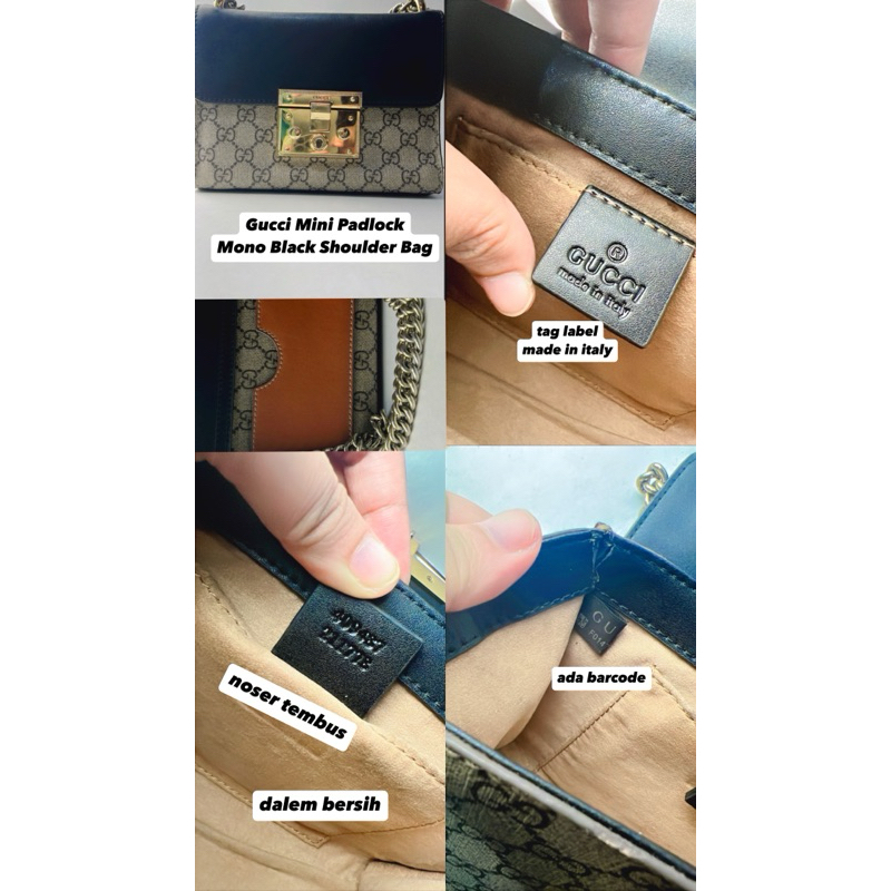 GUCCI MINI PADLOCK MONO BLACK SHOULDER BAG