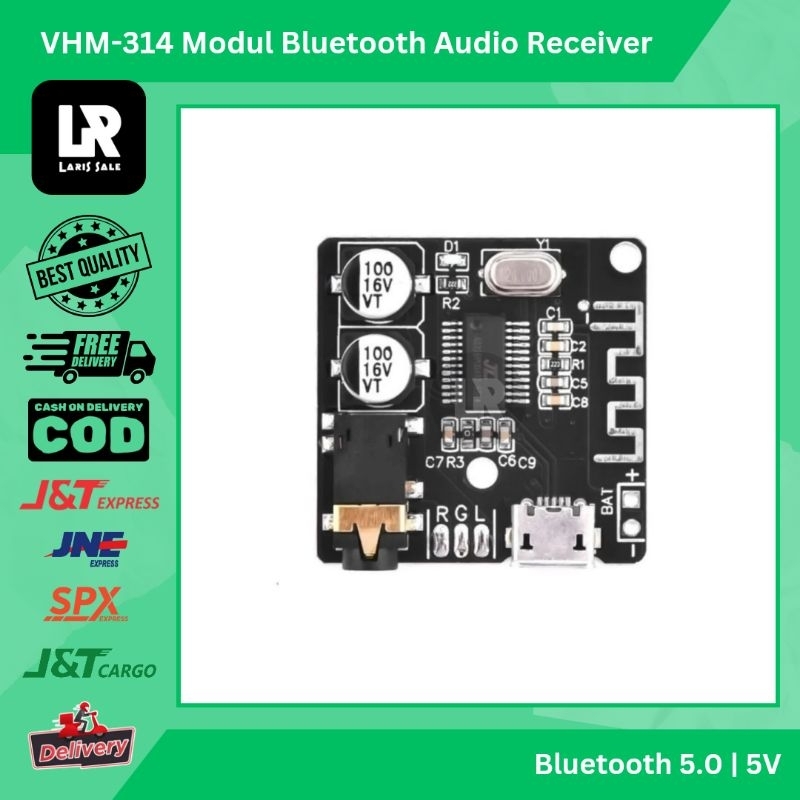 VHM314 Kit Modul VHM-314 Bluetooth 5.0 Stereo Audio Receiver Decoder Module Mp3 Music