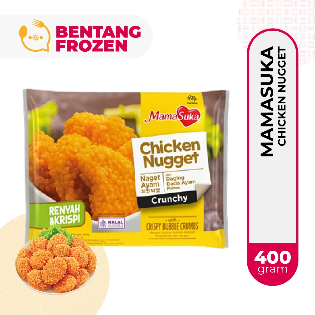 

Mamasuka Chicken Nugget Crunchy 400gr with Crispy Bubble Crumbs