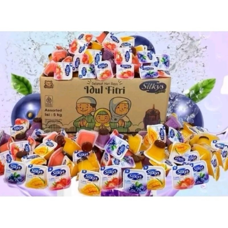 

Silkys Duo Pudding Gula Aren Mix Fruit 2 Lapis 1kg isi 39pcs Exp 2026