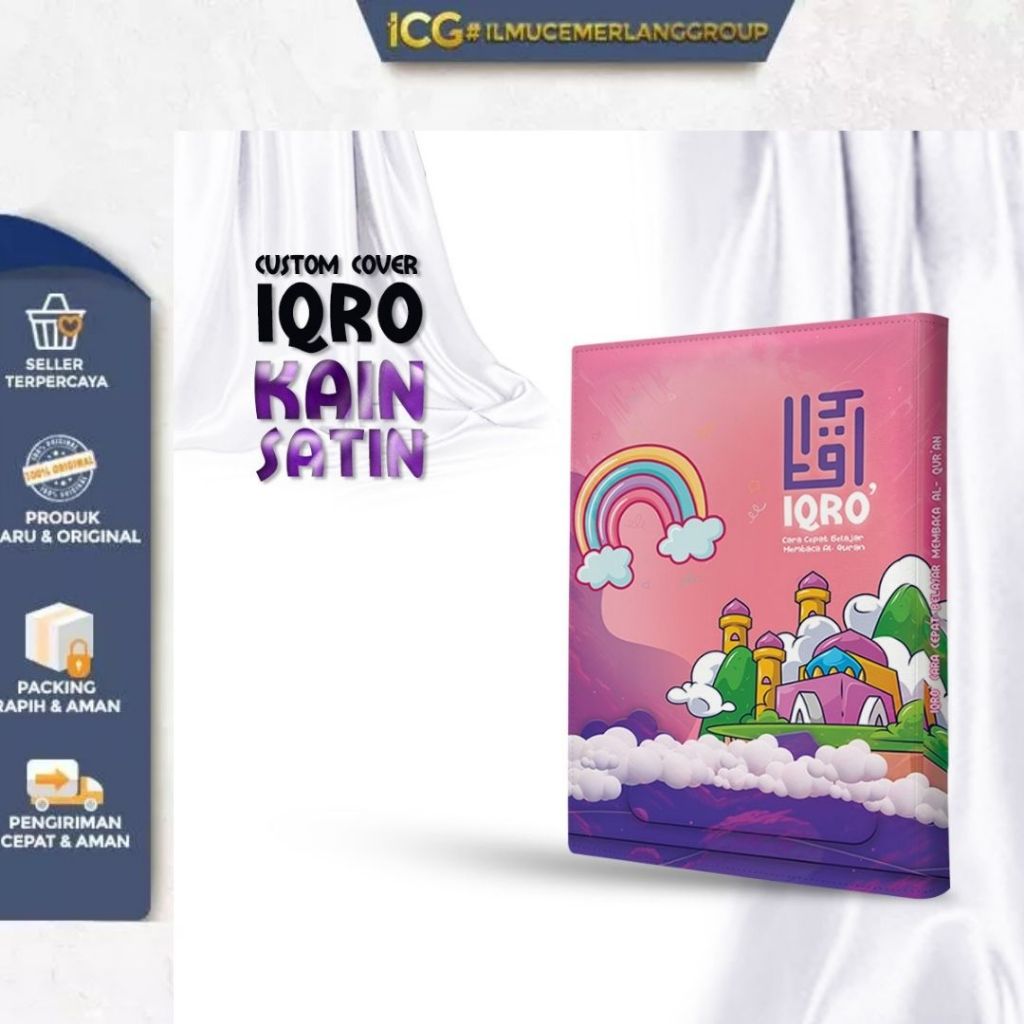 

Kumpulan Iqro Milenial Custom Cover Kain Satin (Bisa Tulis Nama di Cover) Iqro Warna Milenial Dilengkapi QR Code size A5 + Bonus