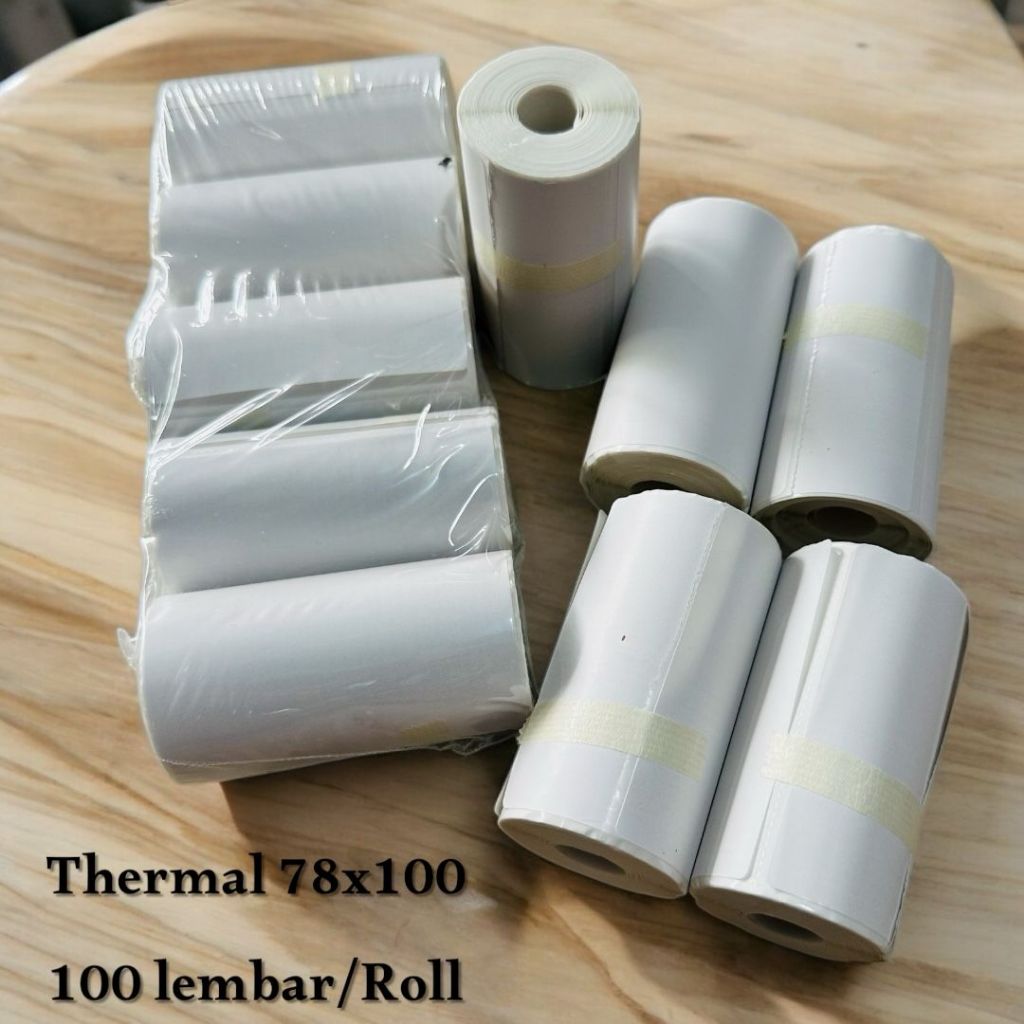 

KERTAS STICKER LABEL THERMAL 78 X 100 MM Isi 100 PCS KERTAS STICKER DIRECT THERMAL