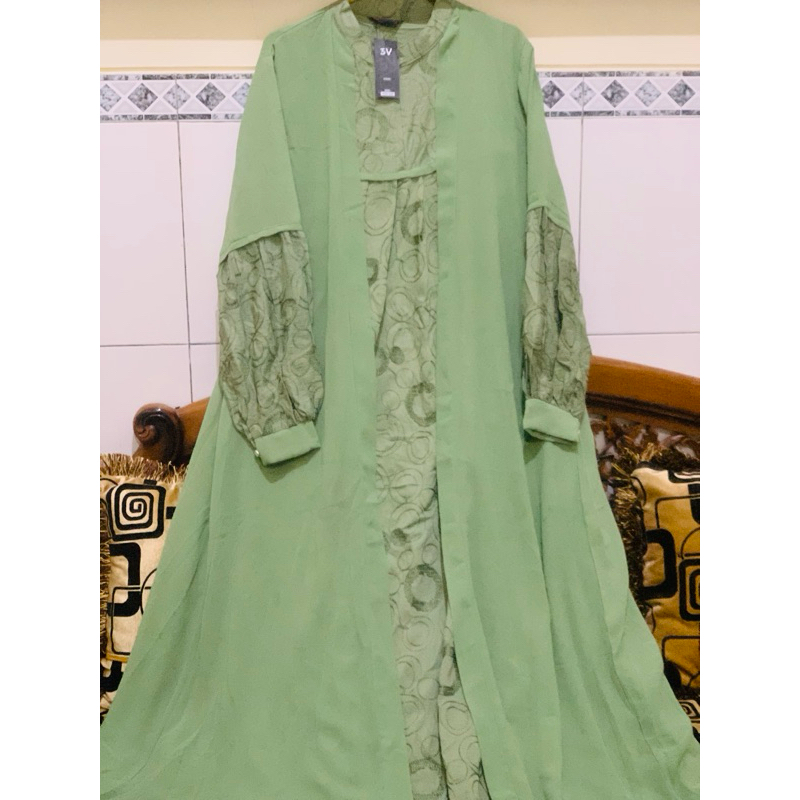 Gamis Lebaran mewah termurah. Khusus warna hijau sage