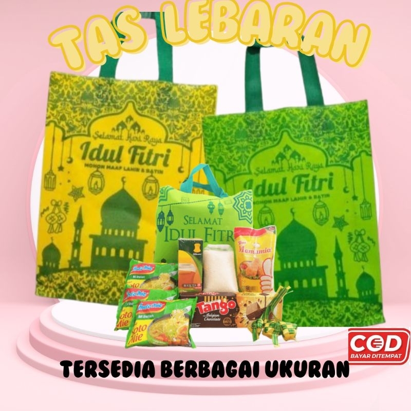 

(PER 12)TAS KAIN LEBARAN IDUL FITRI GOODIE BAG UNTUK HANTARAN
