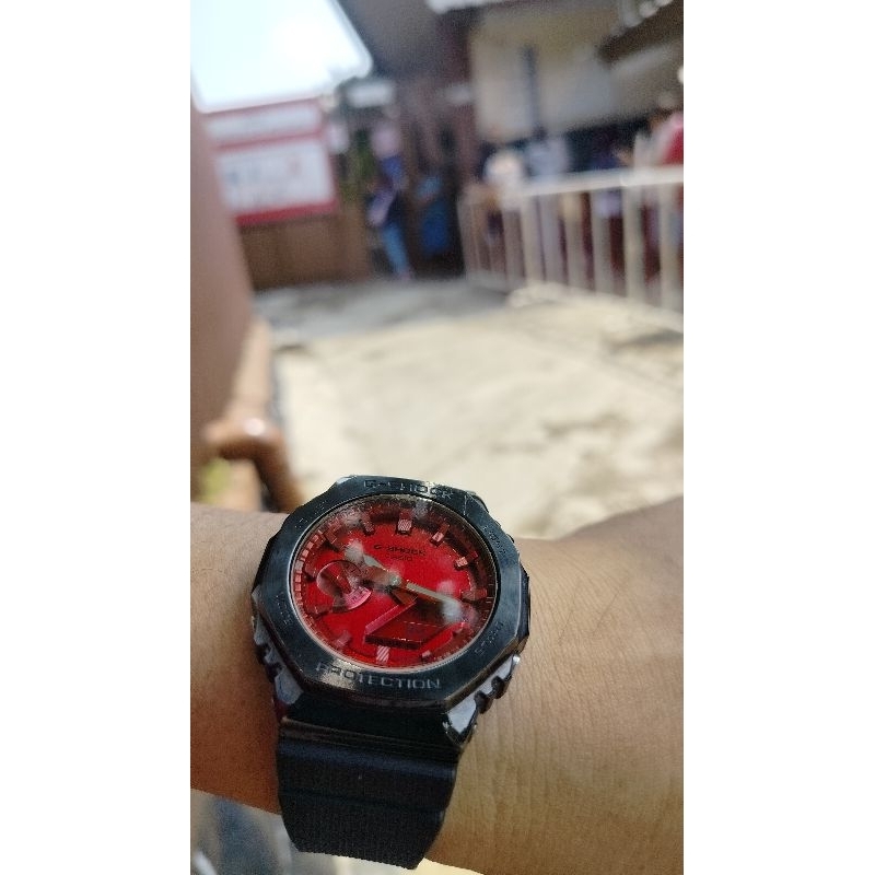 Casio Gshock original GM-2100B-4A BLACK RED bekas second