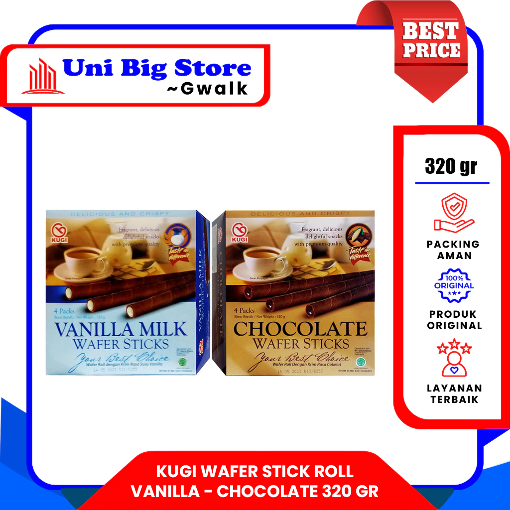 

KUGI WAFER STICK ROLL ASTOR CHOCOLATE - VANILLA - 320 gr