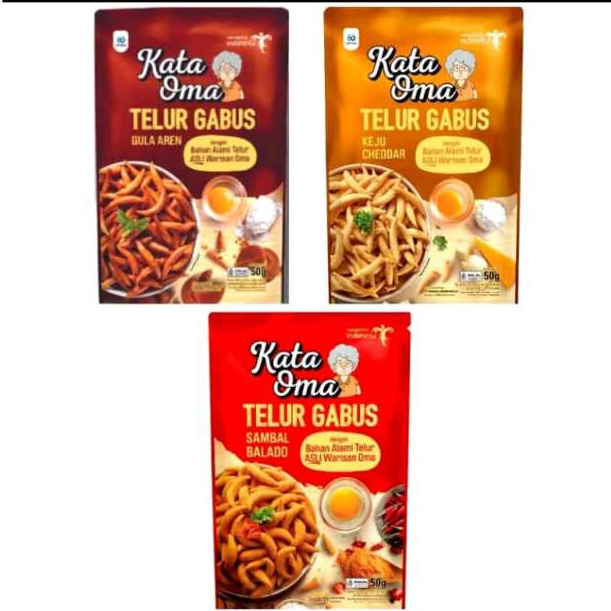 

Kata Oma Telur Gabus (50gr) Gula Aren, Balado, Keju Cheddar, Telur Asin