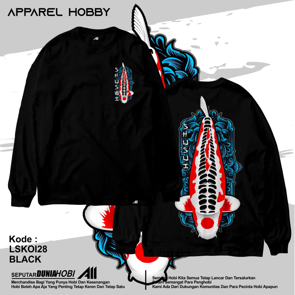 KAOS IKAN KOI SHUSUI KOI27 BLACK TSHIRT APPAREL HOBBY