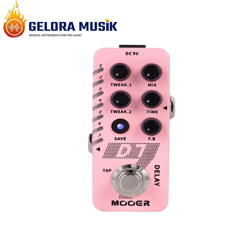 Efek Gitar Mooer D7 Delay Mini Multi Versatile