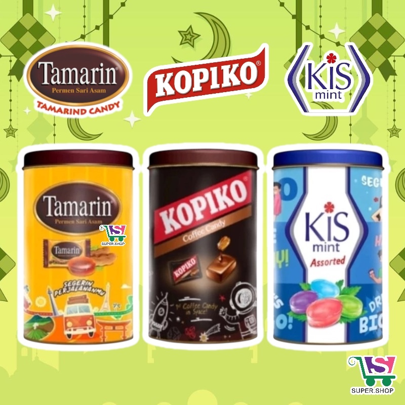 

Permen KIS Assorted / Kopiko / Tamarin KALENG Hampers Parsel Idul Fitri / Lebaran