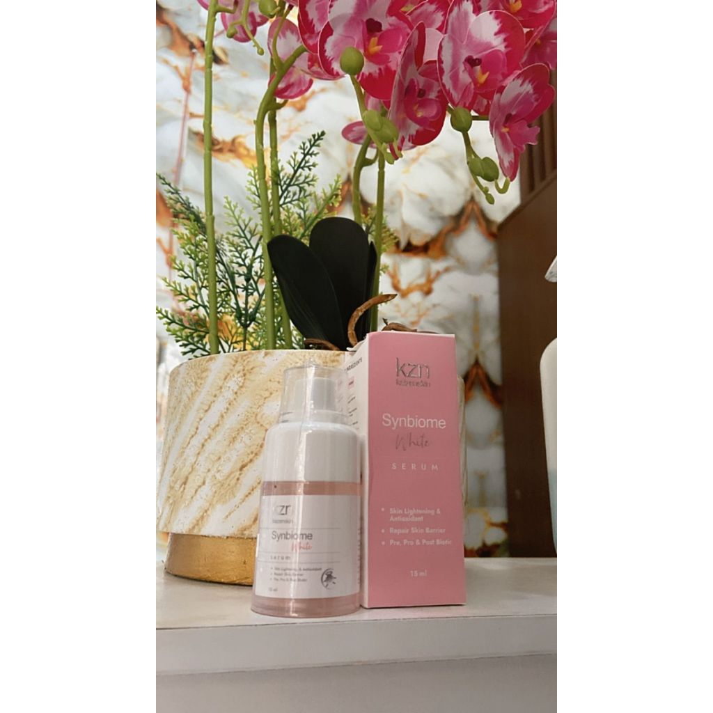 KAIZEN SYNBIOME WHITE SERUM PUMP AIRLESS PINK 15ML