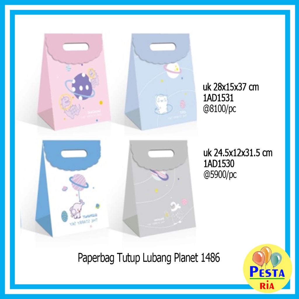 

Murah!! (1Pcs) Paperbag Buka tutup Lubang UK XXL (28x15x37cm) Tebal, paperbag pita, paperbag ultah
