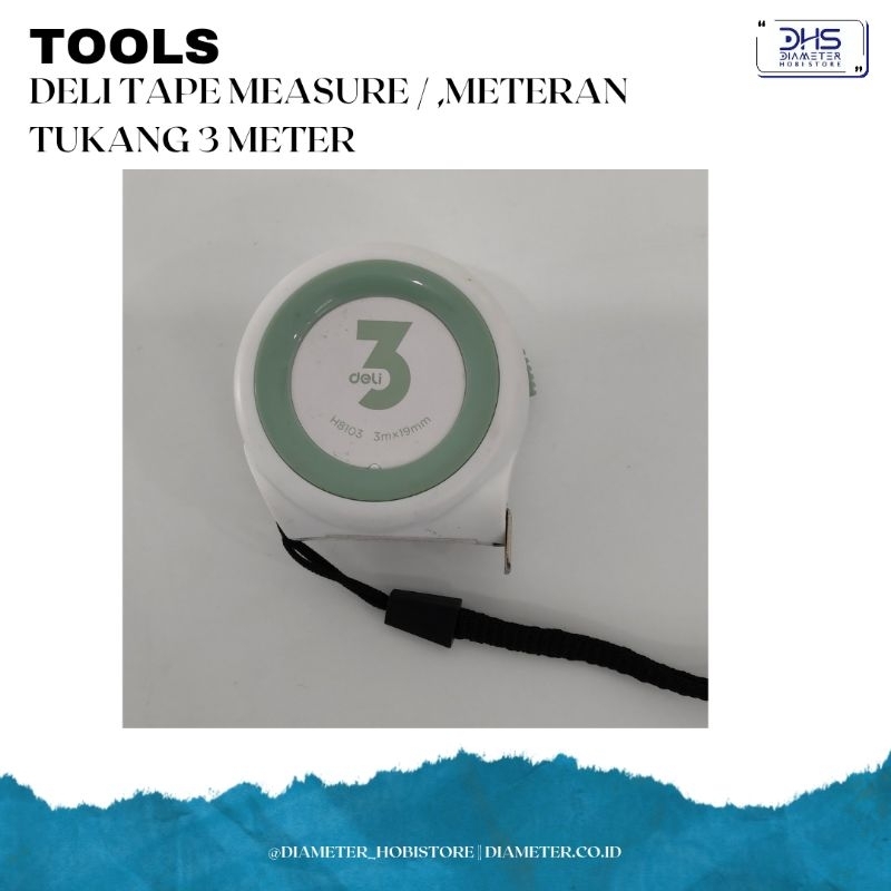 Deli Tape Measure / Meteran Tukang 3-5M ABS Kunci Manual
