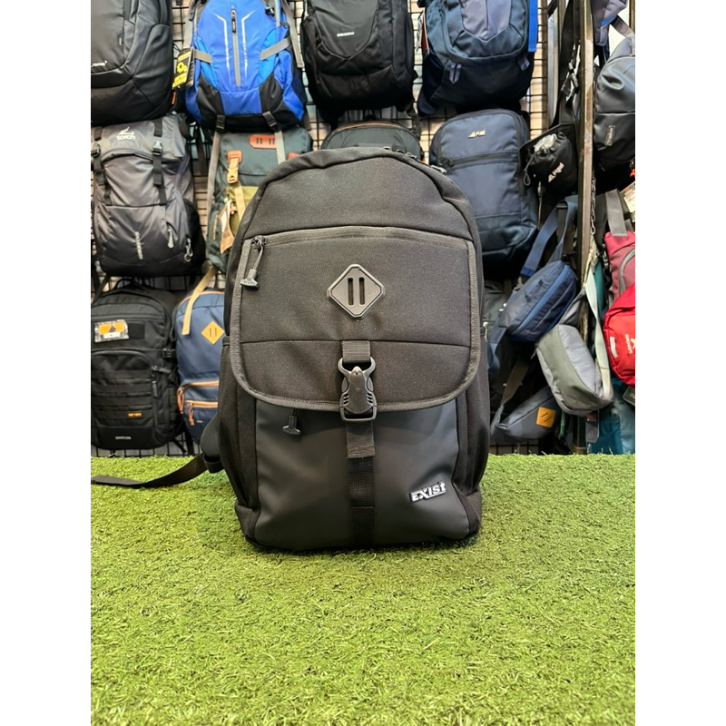 ransel sekolah kuliah kerja cowok original black exist