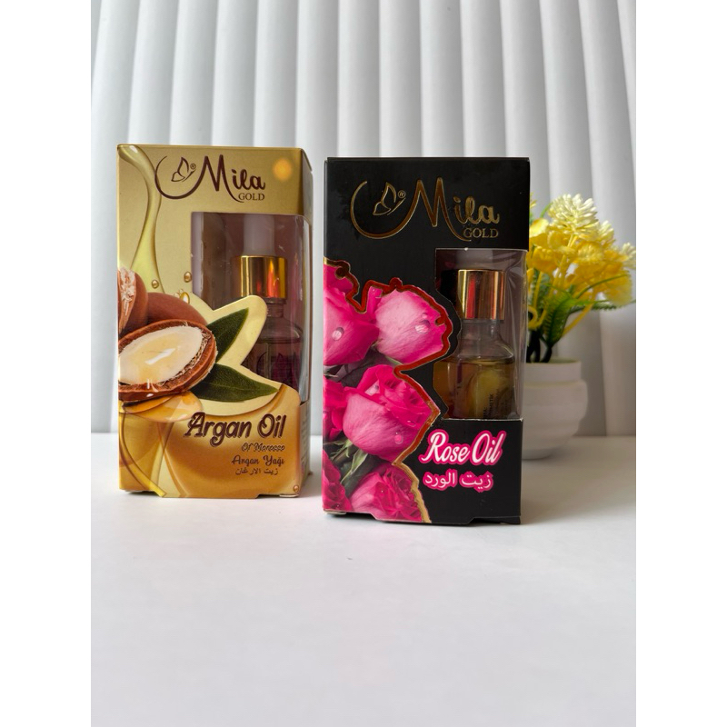 MILA ARGAN OIL & ROSE OIL ORIGINAL TURKI COCOK UNTUK WAJAH FLEK DAN JERAWAT