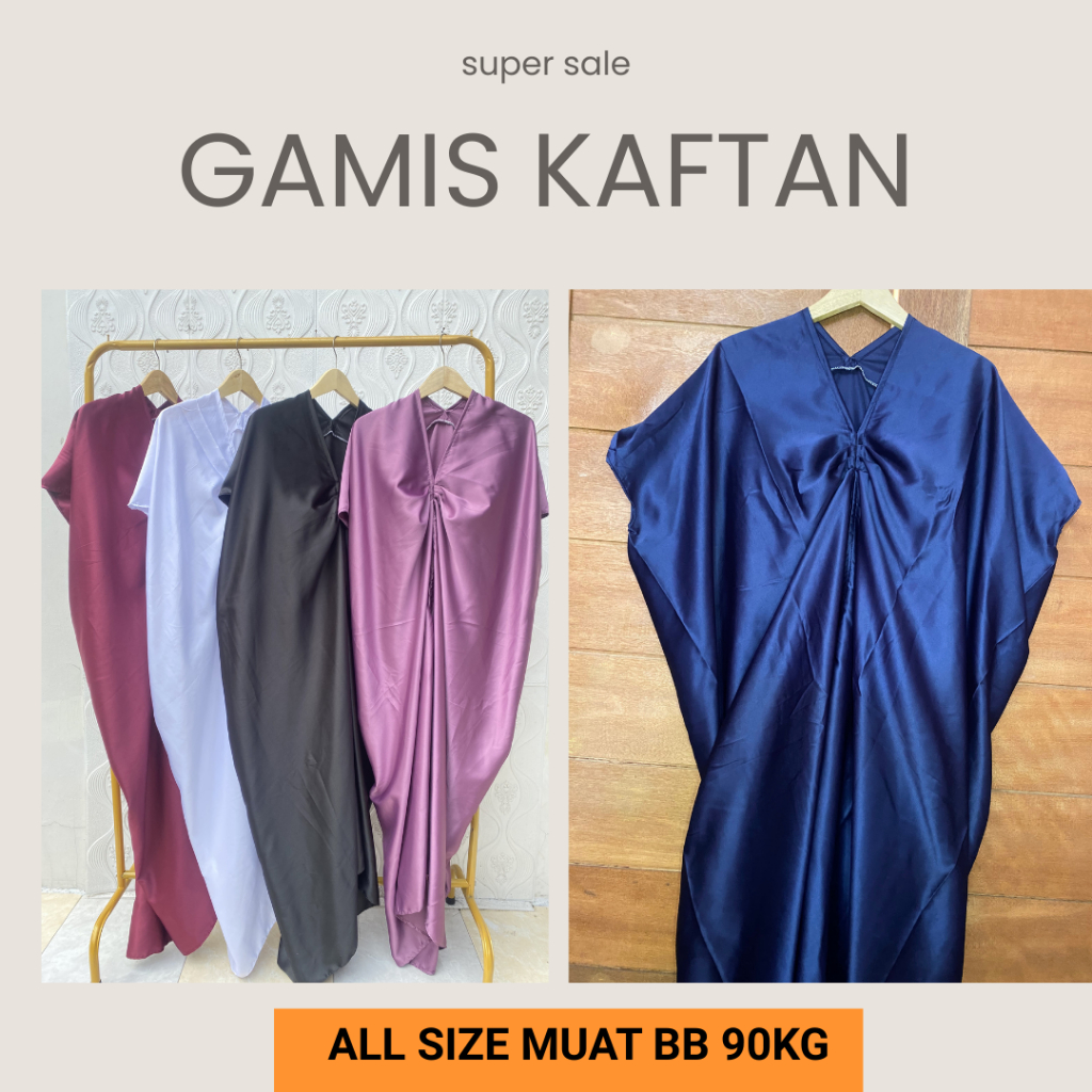 Baju Lebaran Kaftan Satin Polos Mewah Kaftan Hari Raya Kaftan Remaja Pesta Kondangan Gamis Wanita Po