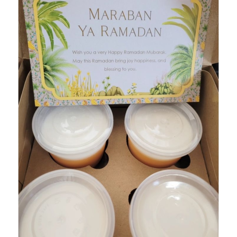 

puding mangga dengan saus santan untuk berbuka puasa