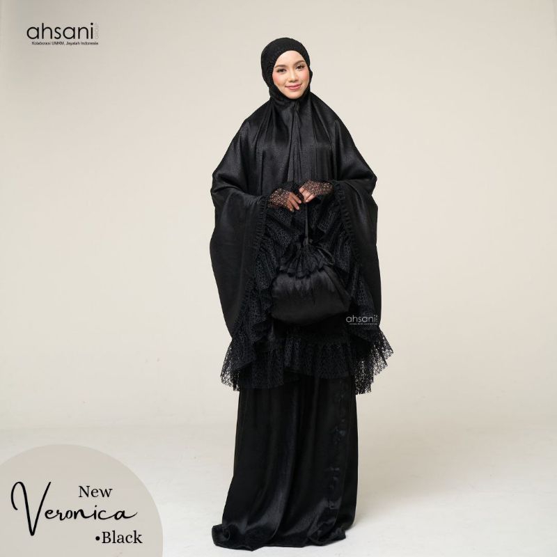 veronica mukena ahsani dewasa, mukena mewah, mukena nyaman, mukena silk, mukena sholat