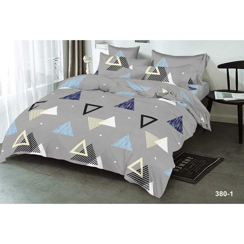 Sprei Motif Segitiga 180x200 160x200 120x200 100x200 90x200 1 Set Sarung Bantal & Sarung Guling / Se