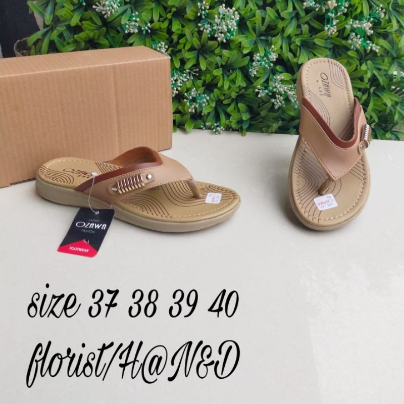 Sandal jepit wanita bahan sintetis merk Ozawa size 37-40