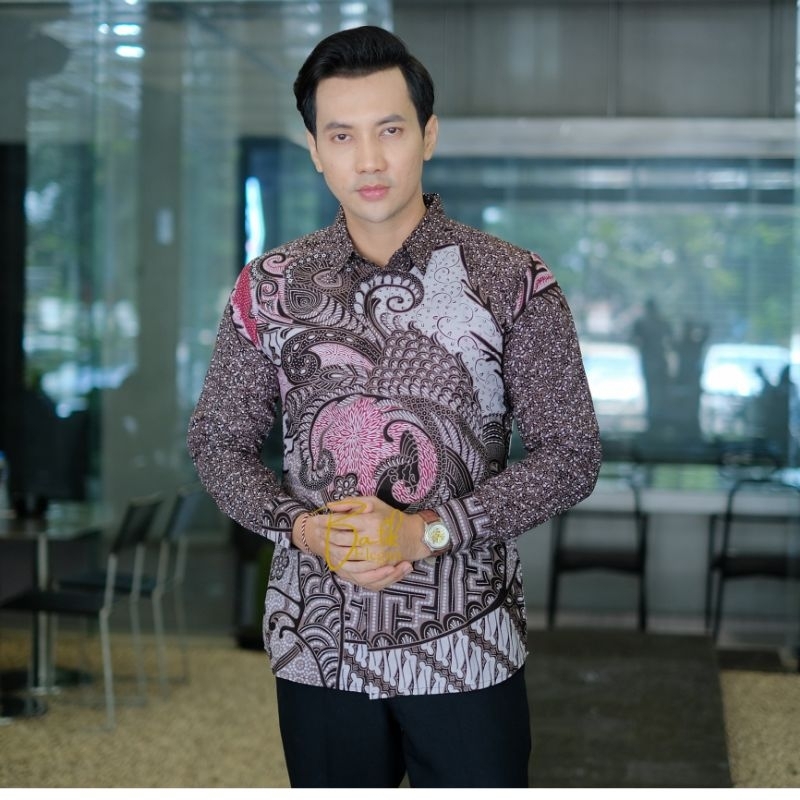 Batik Elegan Motif CRNDANA PINK baju batik pria lengan panjang kemeja batik pria lengan pendek premi