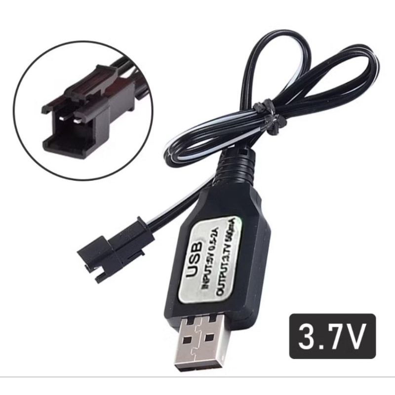 Kabel Cas Mobil RC Model USB Soket Hitam 2Pin