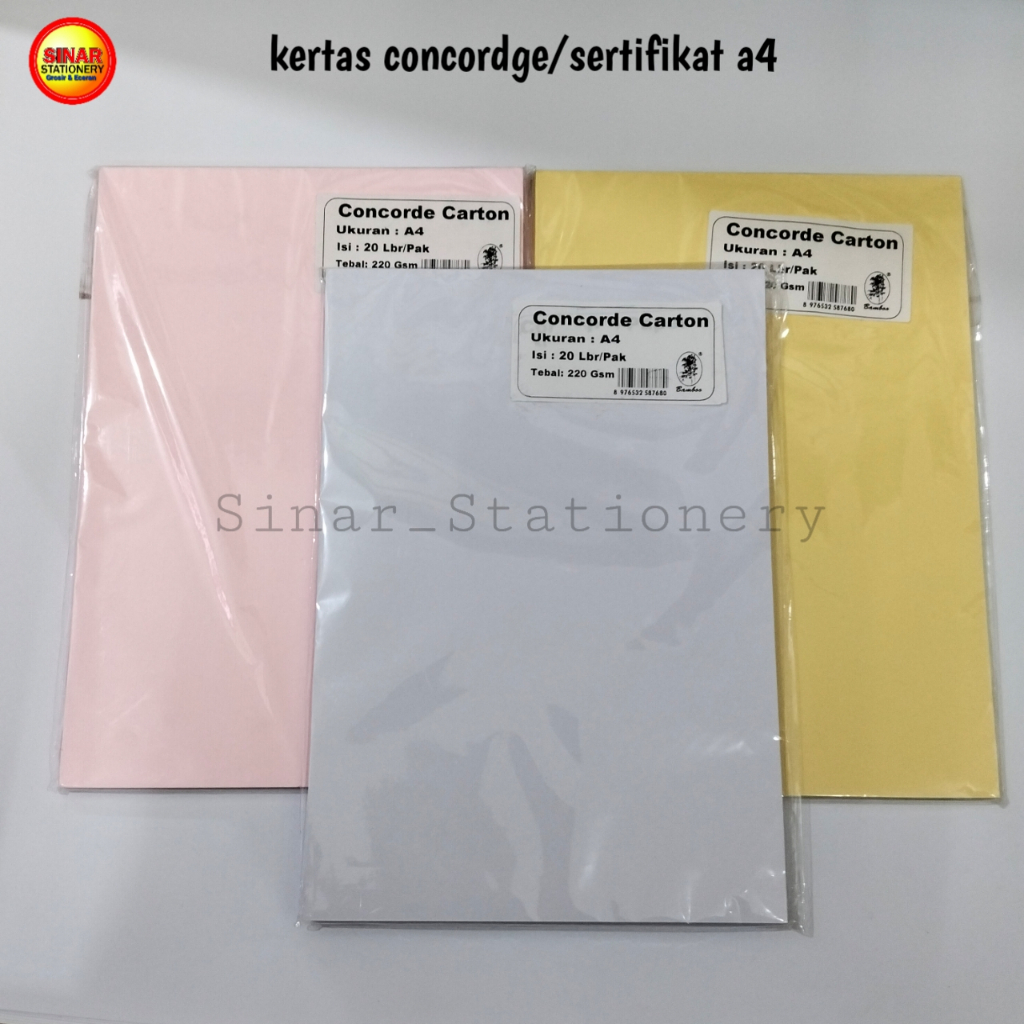 

kertas concordge a4/f4 220g