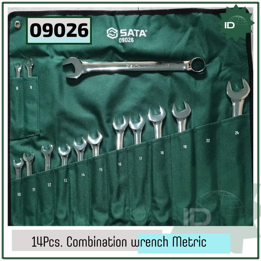 SATA - Sata Tools 14 Pcs Kunci Ring Pas 09026 Combination Wrench SET METRIC