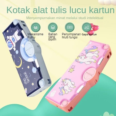 

HJK Kotak Pensil / Kotak Pensil Plastik Multifungsi / Kotak Pensil Dua Lapis Plastik Multifungsi