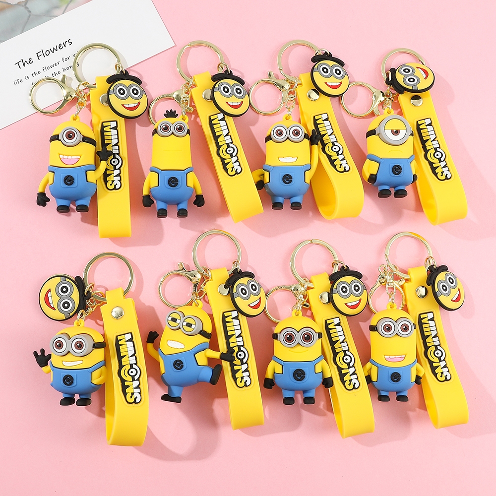 Gantungan Kunci Minions Keychain Gantungan Aksesoris Tas Ransel Kevin Bob Minion Souvenir Hadiah