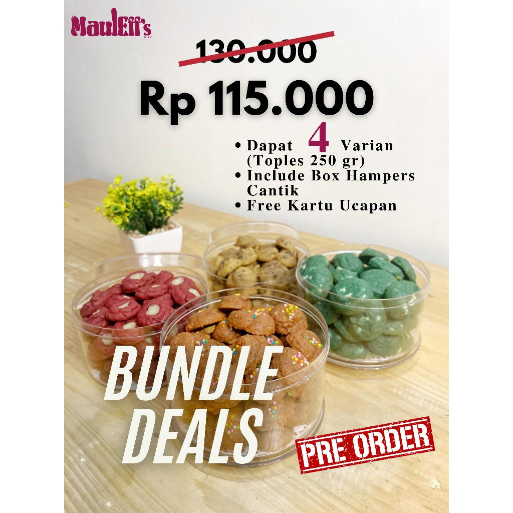 

[MAULEFF BUNDLING PACKAGE] Hampers Cookies Lebaran 4 x 250 gr Toples Cantik