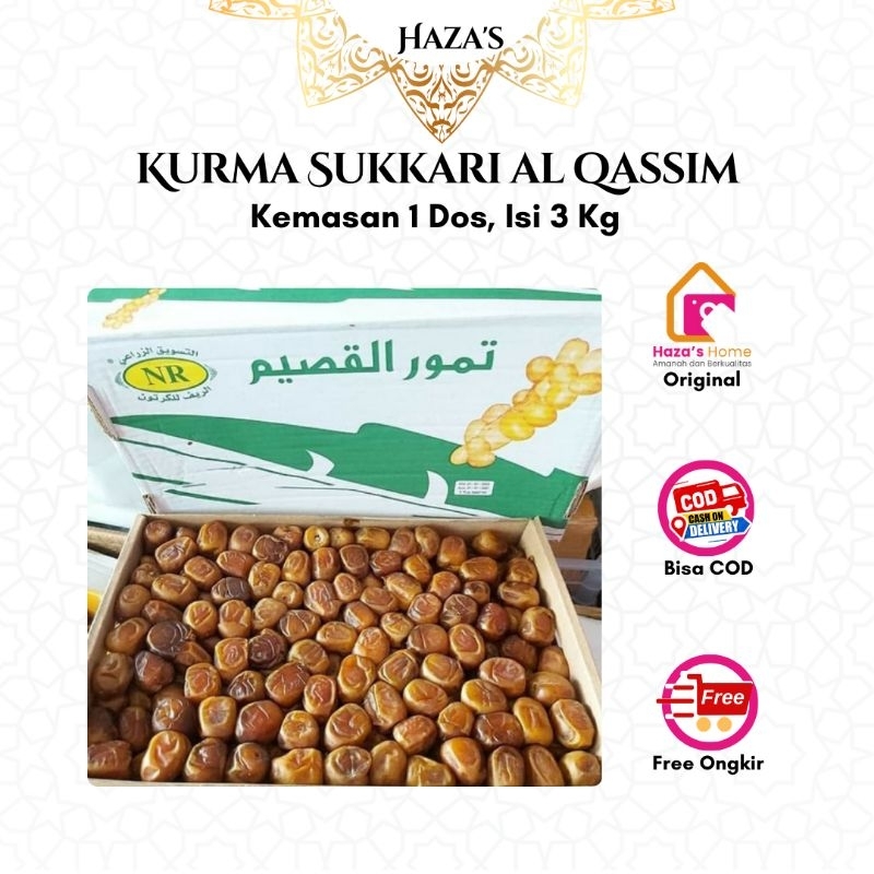 

HAZA'S~PREMIUM KURMA SUKKARI AL QASSIM 1 DOS (3KG) | KEMASAN ZIPPER STANDING POUCH | RUTHOB | KURMA BASAH | KURMA RAJA PREMIUM