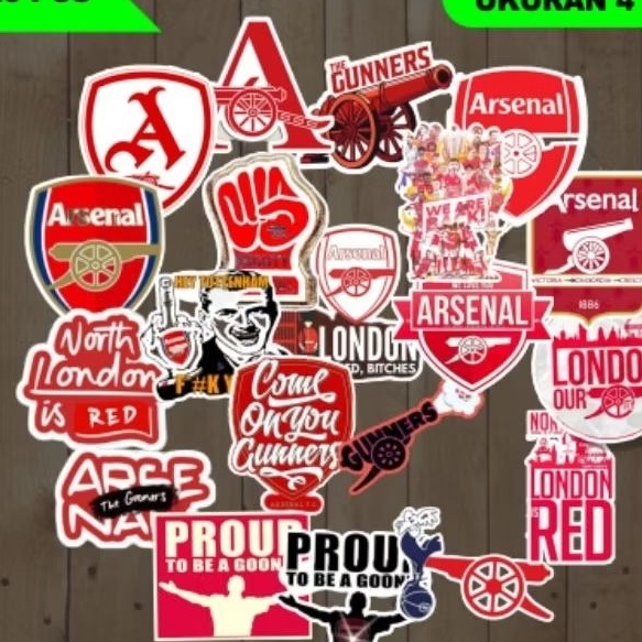 

sticker logo klub arsenal isi 20pcs