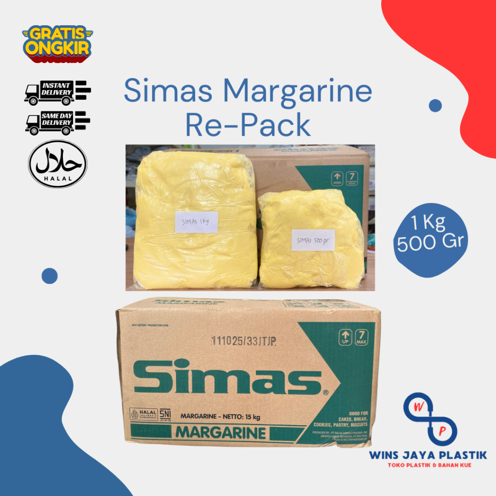 

Margarine Mentega Simas 1 Kg 500Gr | Mentega Simas | Kue | Jajanan Pasar