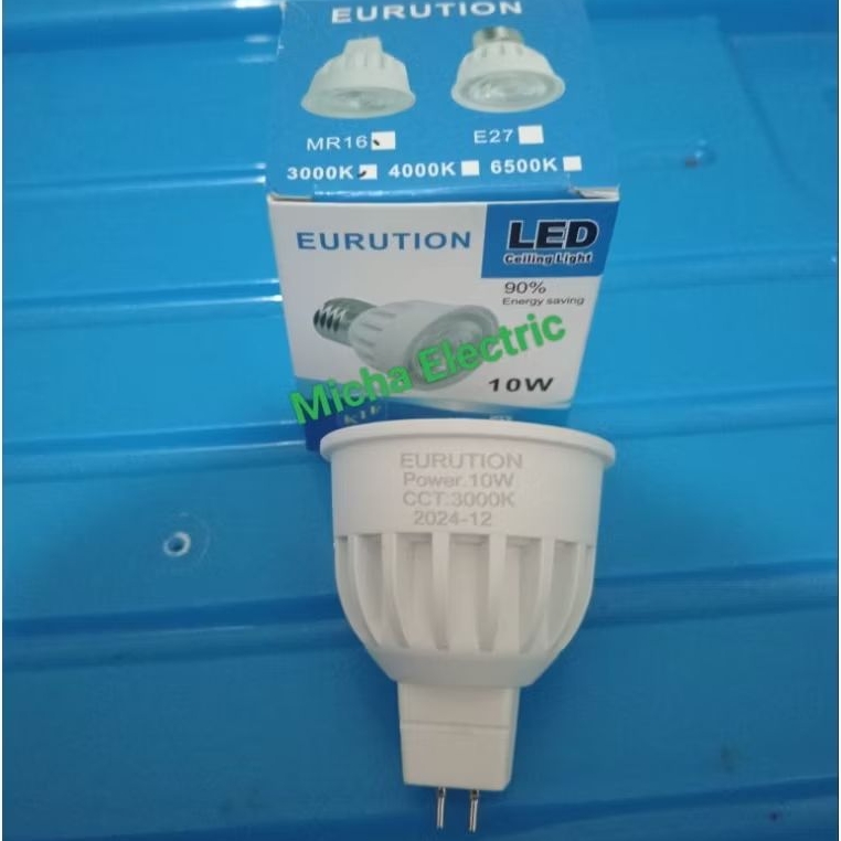 Eurution lampu Spotlight Mr16 COB 10W Tusuk/ Lampu Sorot Halogen LED Mr16 10W 220V