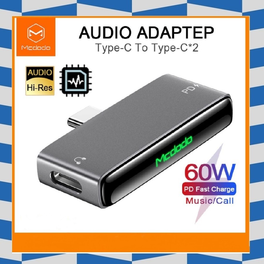 Mcdodo CA7670 Audio Adapter Type-C to Dual Type-C Grey